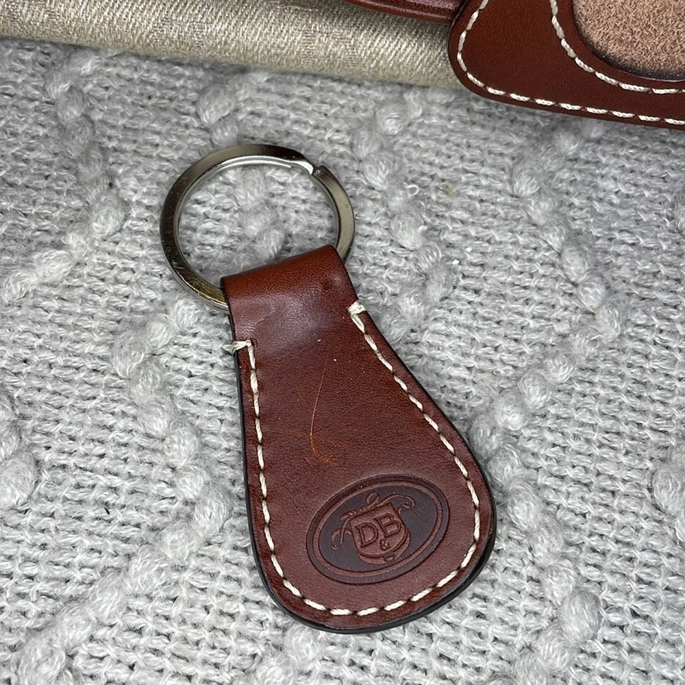 Dooney & Bourke Double Pocket Tote Purse in brown colored monogram. - Picture 2 of 14